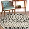 Homeroots 4 ft. Round Blue, Cream & Tan Decorative Area Rug 396180 - alternate 8